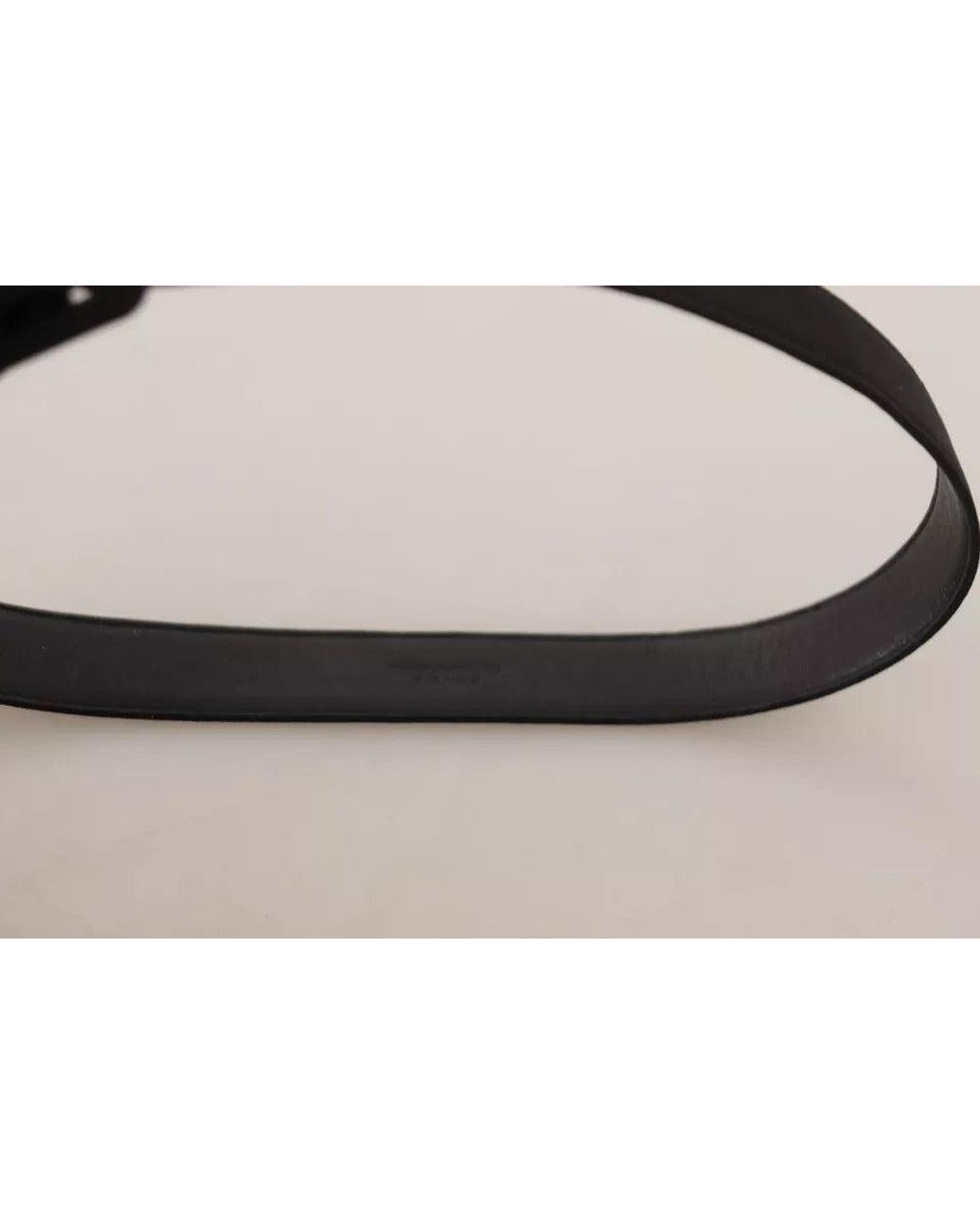 Dolce & Gabbana Black Velvet Leather Logo Waist Buckle Belt