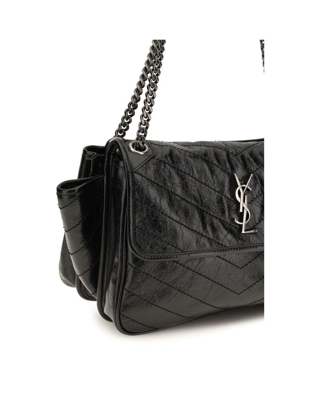 Saint Laurent Black Calf Leather Bos Taurus Shoulder Bag
