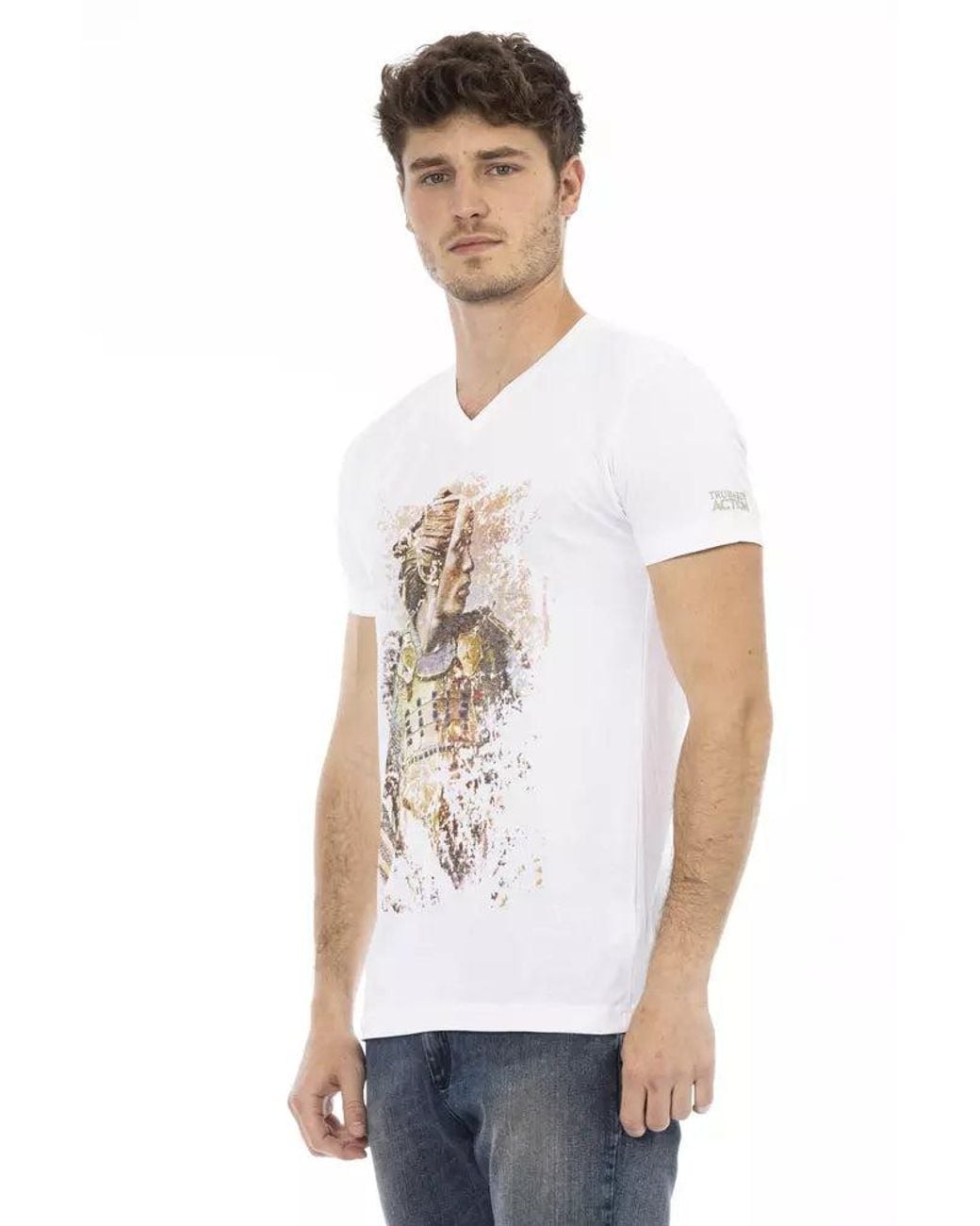 TRUSSARDI ACTION White Cotton T-Shirt for men