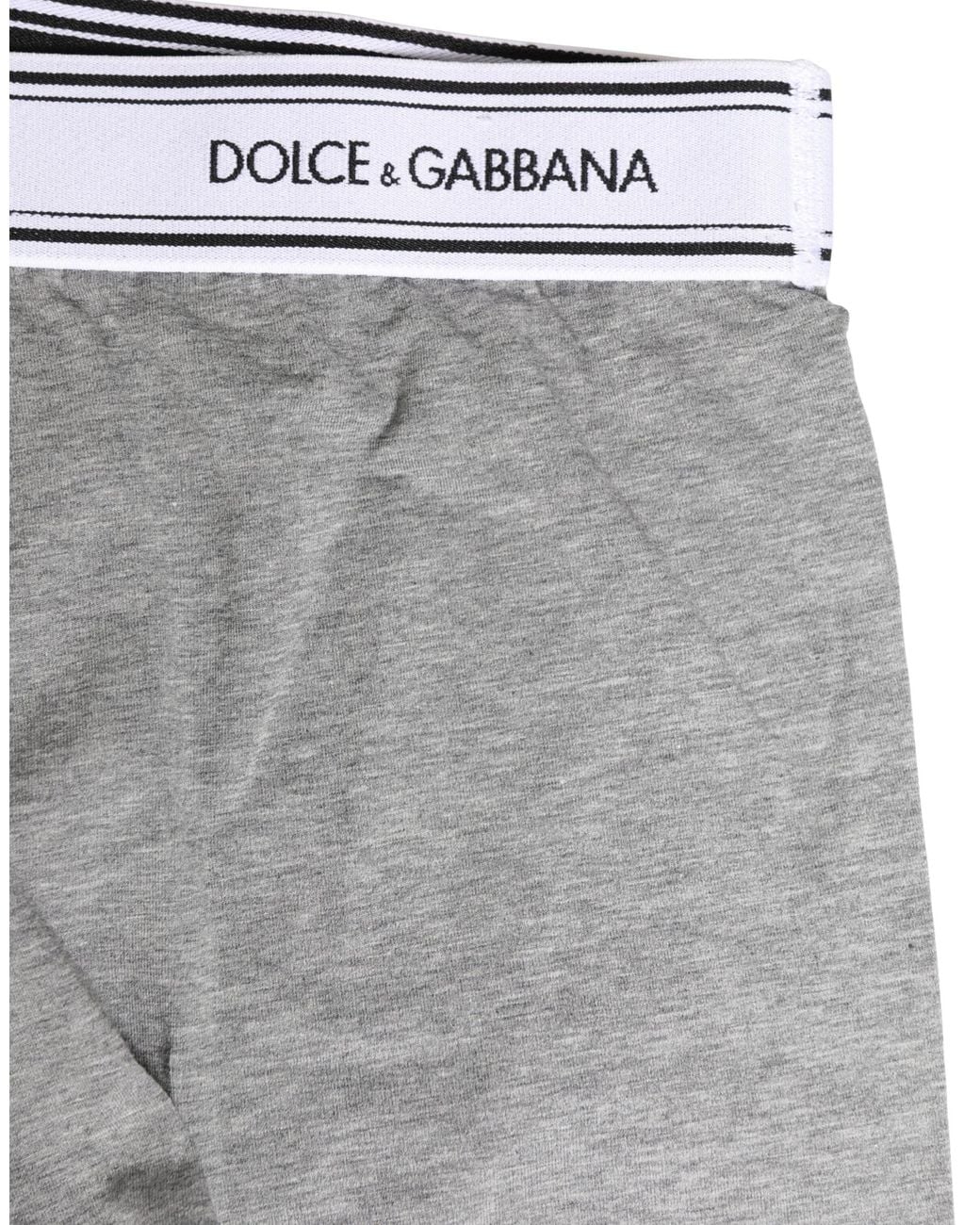 Dolce & Gabbana Gray Logo Waistband Cotton Boxer Underwear Elastane Clothing for men