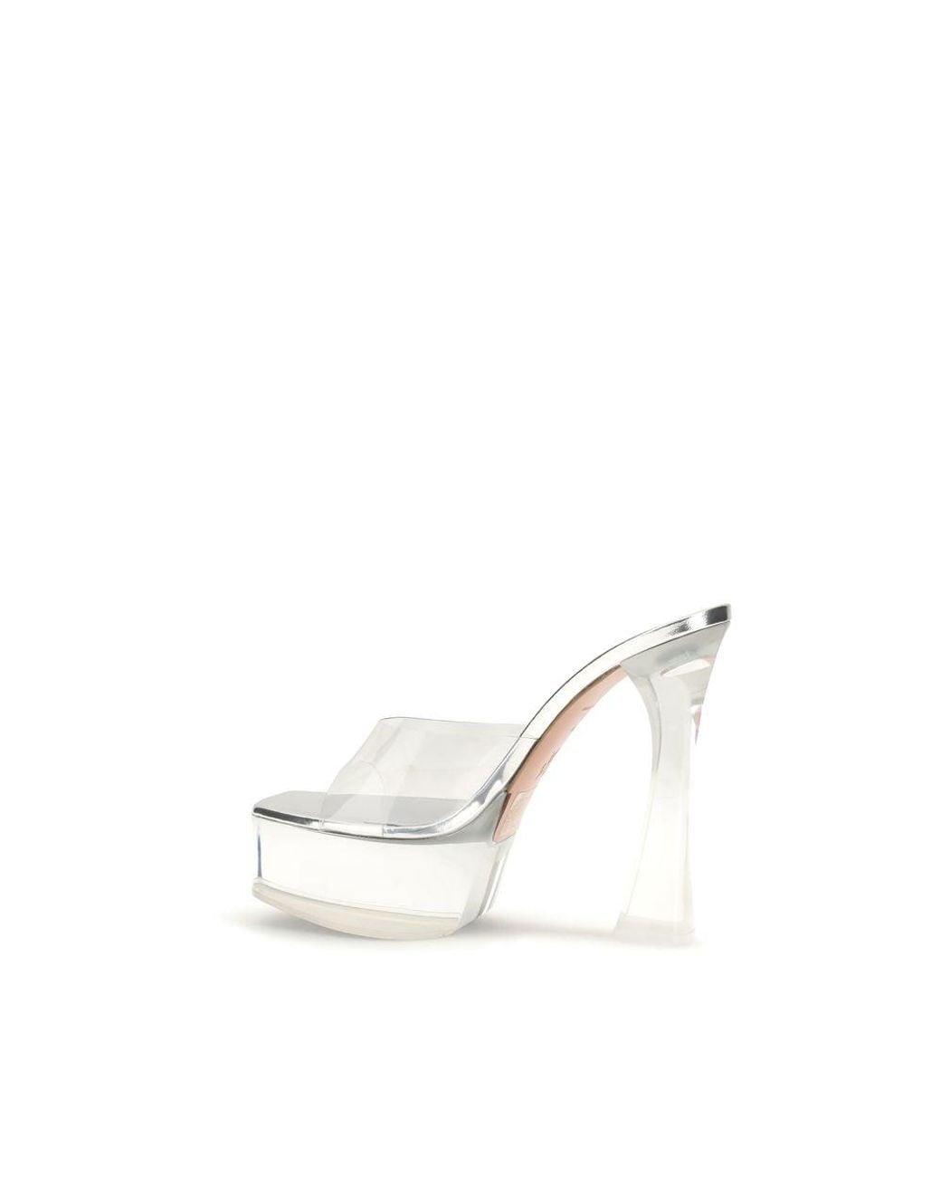 AMINA MUADDI White Silver Pvc Platform Sandals