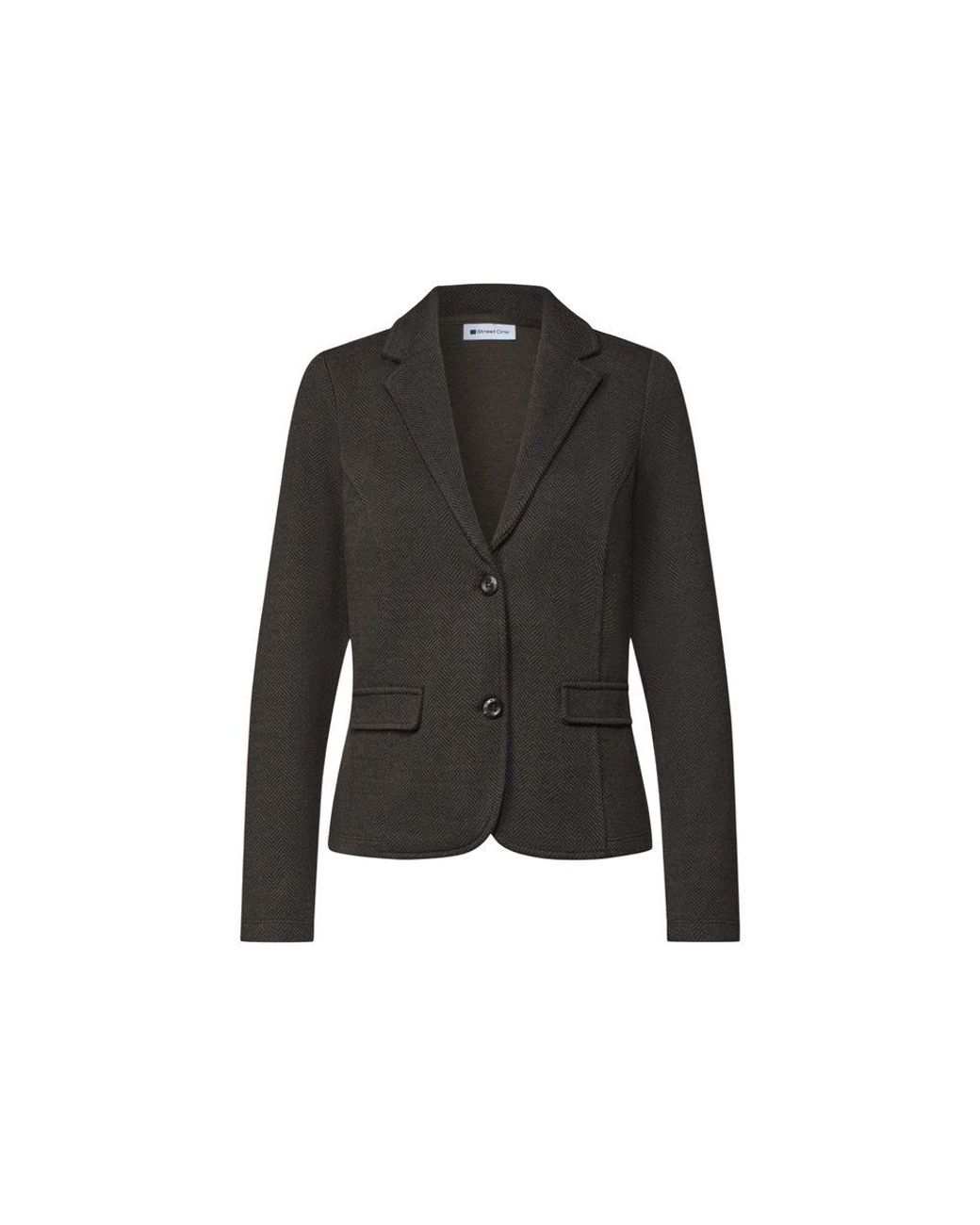 Street One Blue Brown Polyester Blazer