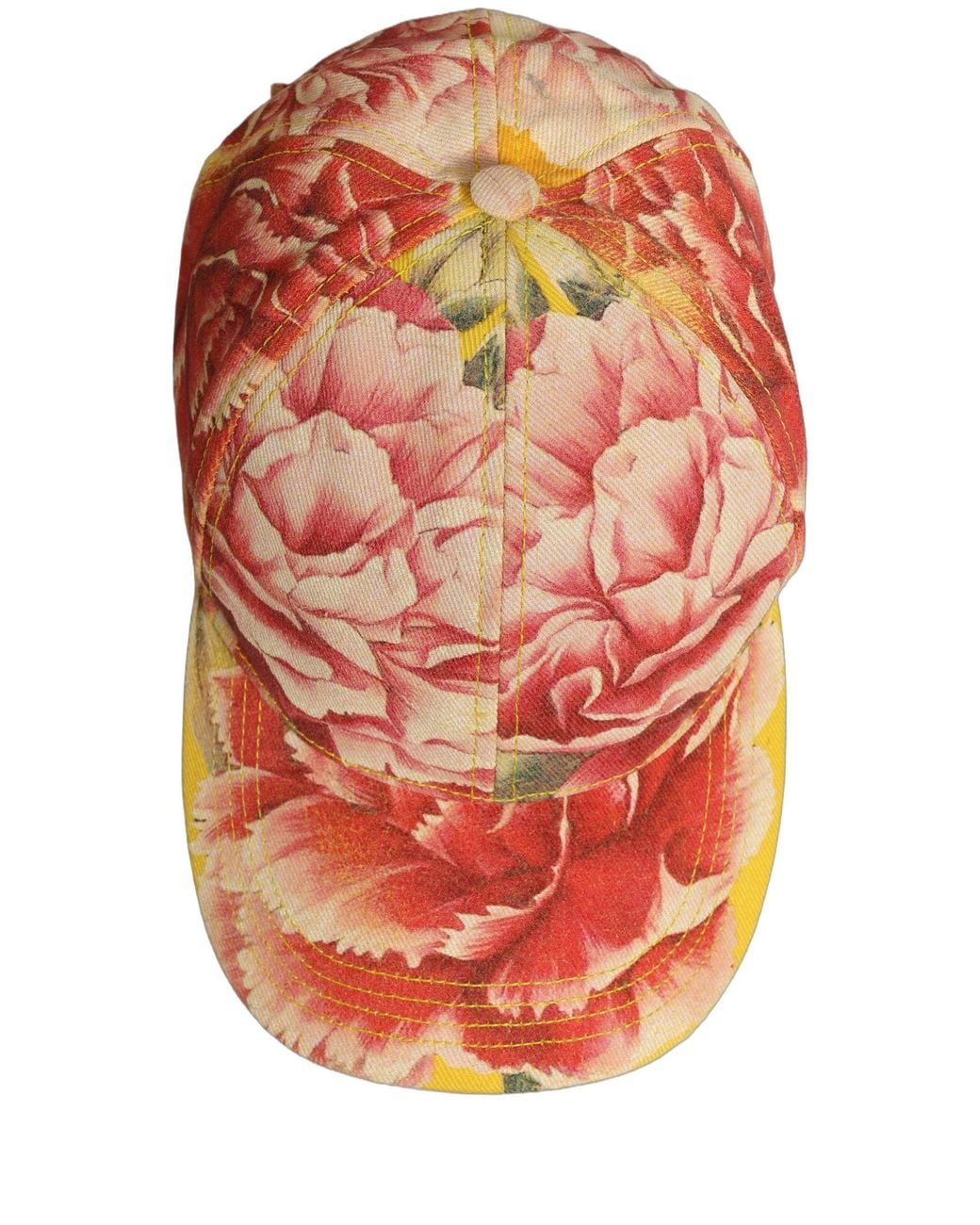 Dolce & Gabbana Orange Men Multicolor Cotton Floral Baseball Capello Hat for men