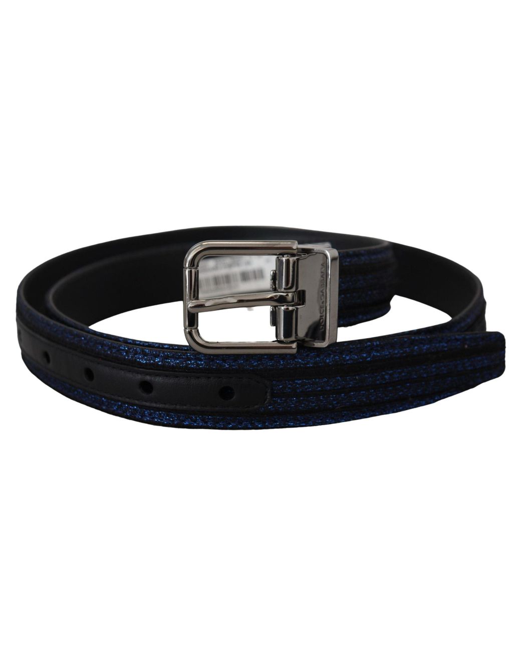 Dolce & Gabbana Black Elegant Jacquard Leather Belt for men