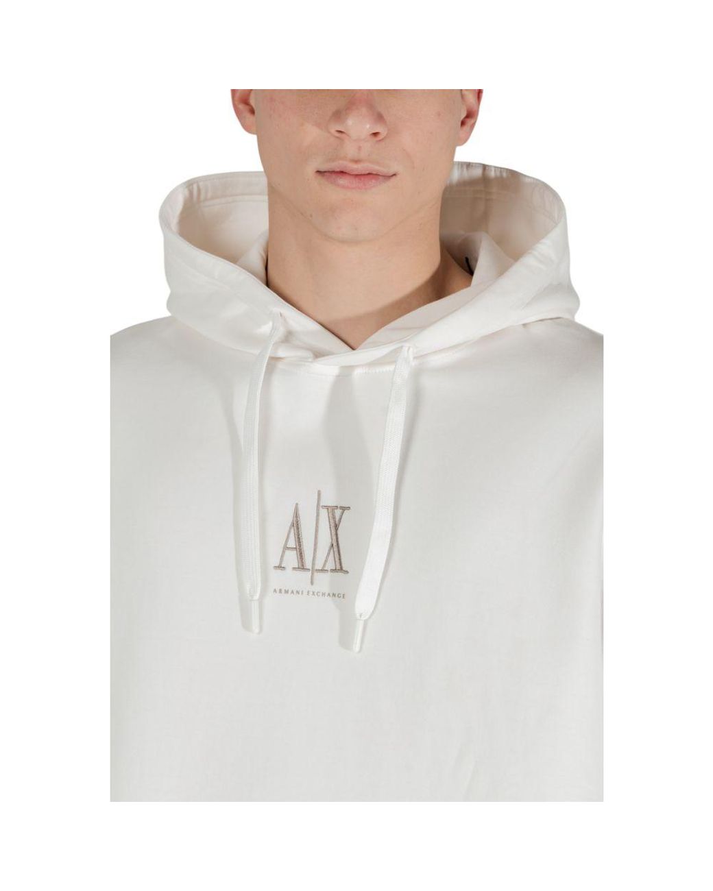 ARMANI EXCHANGE Gray Cream Cotton Hoodie for men