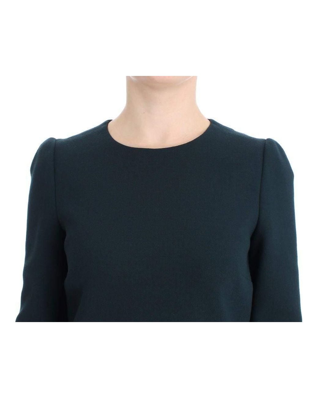 Dolce & Gabbana Dolce Gabbana Green 3/4 Sleeve Wool Blouse