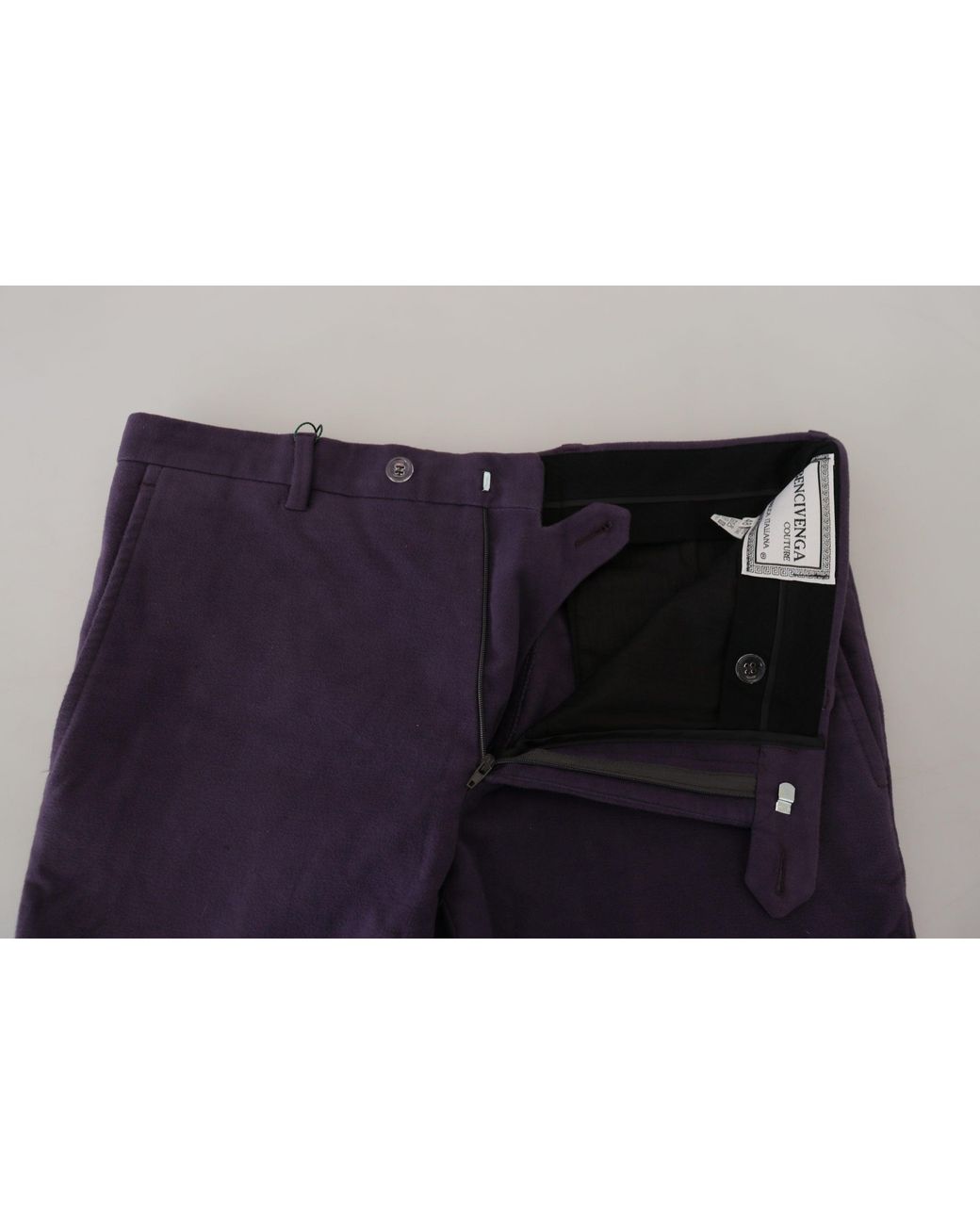 Bencivenga Blue Purple Pure Cotton Tapered Mens Pants for men