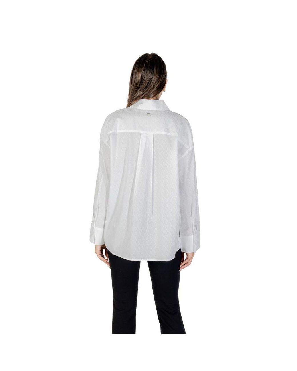 ARMANI EXCHANGE Gray White Cotton Blouse