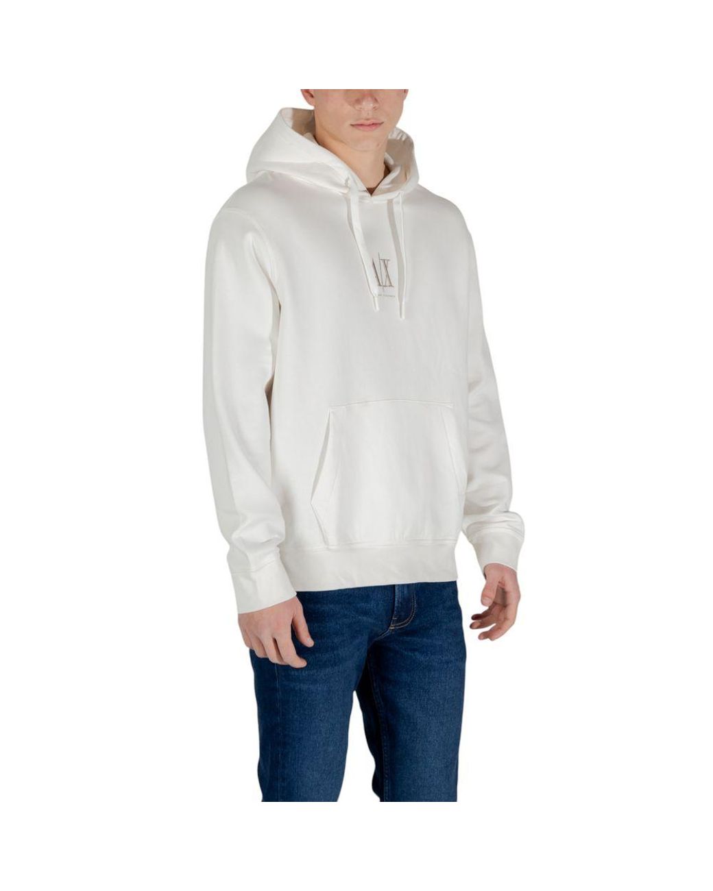 ARMANI EXCHANGE Gray Cream Cotton Hoodie for men