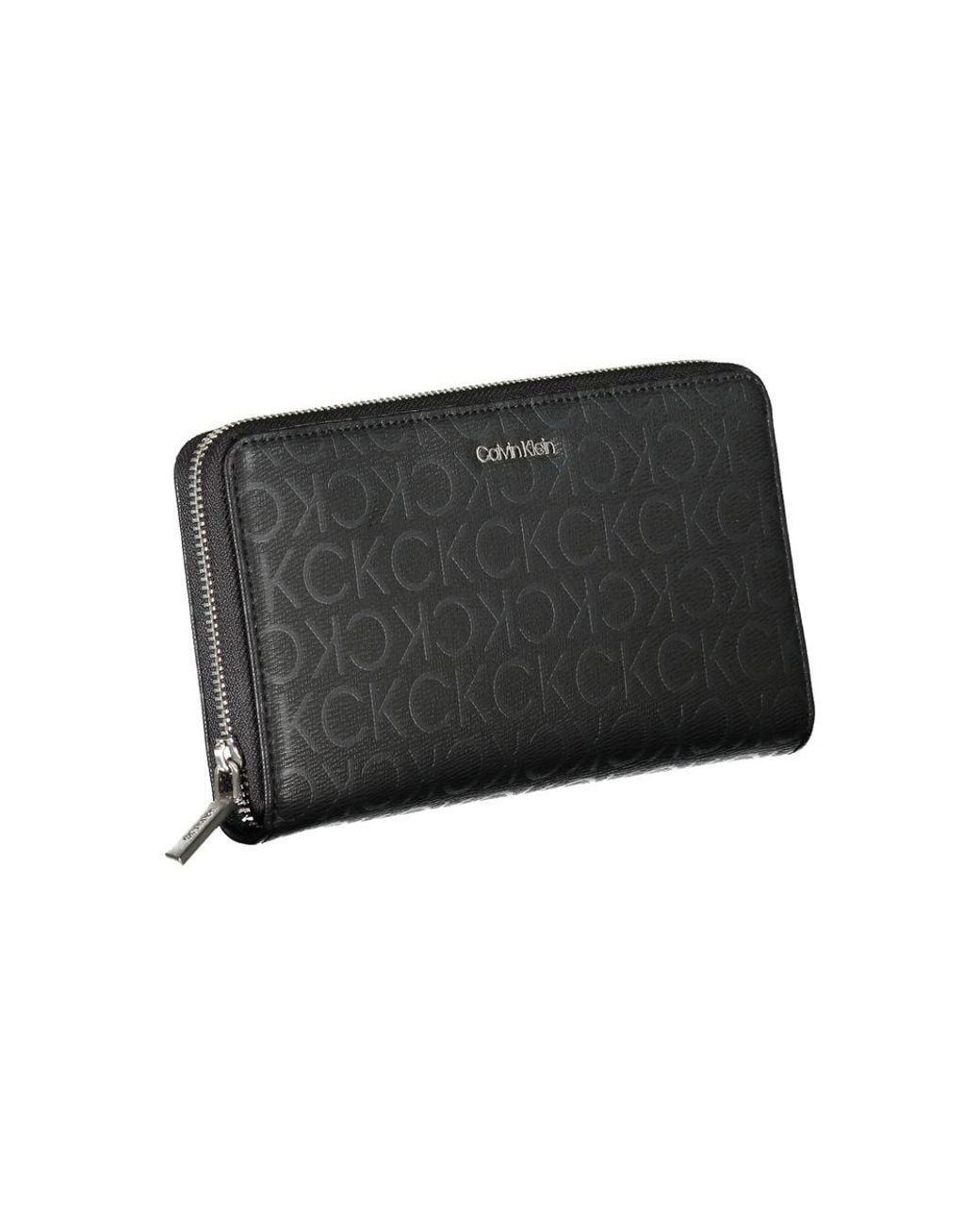 Calvin Klein Black Sleek Designer Three-Compartment Wallet