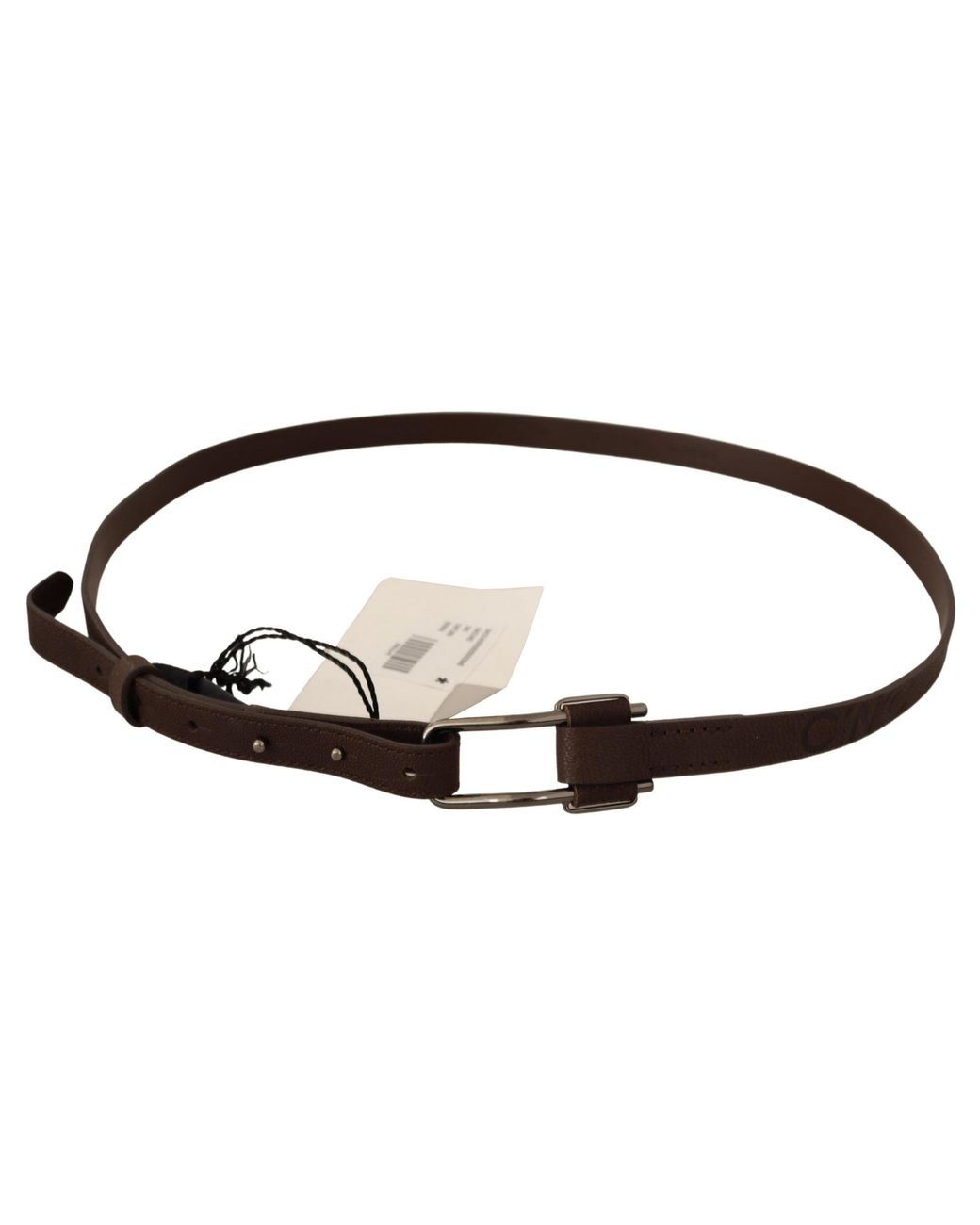 CoSTUME NATIONAL Multicolor Brown Wx Silver Metal Buckle Belt