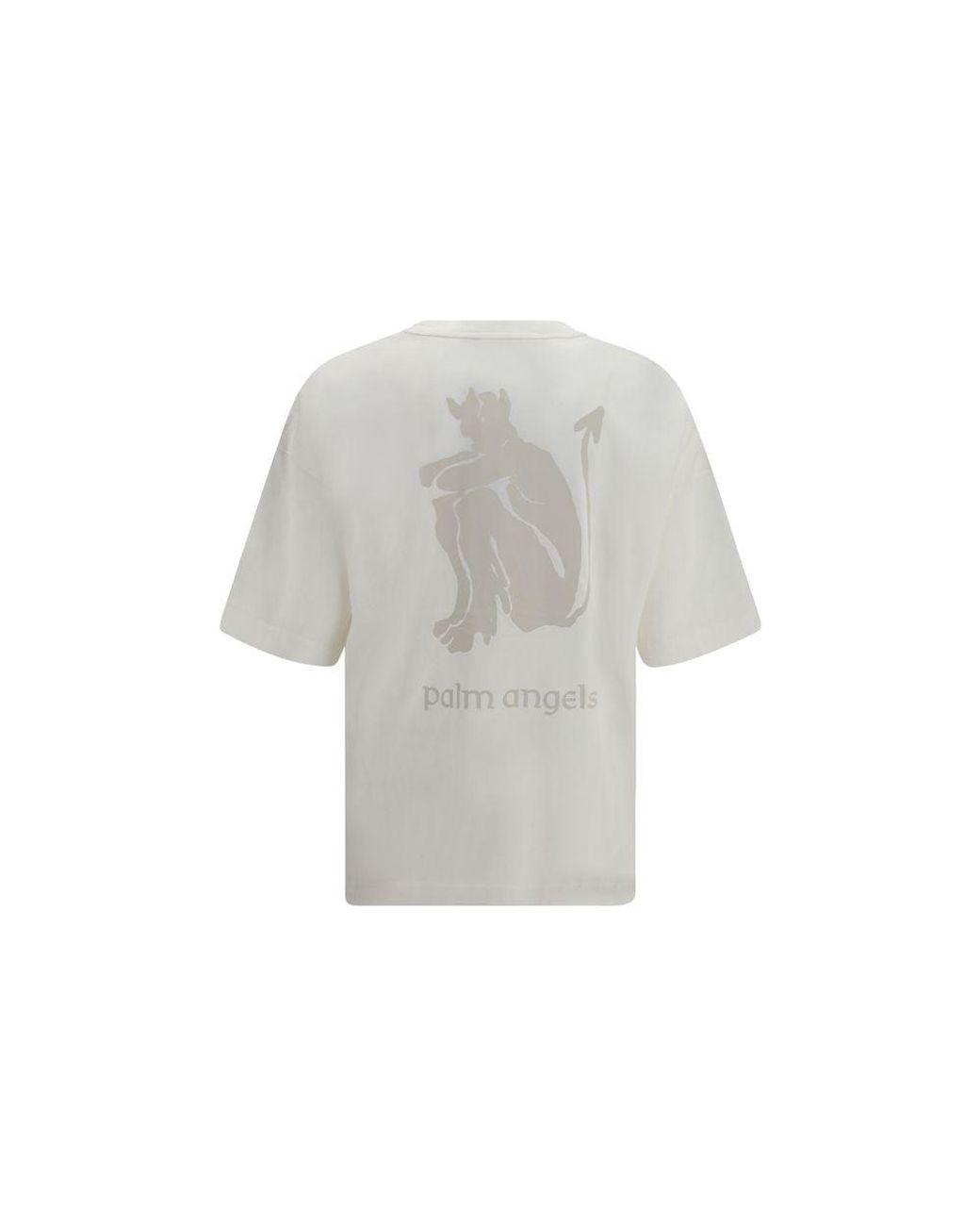 Palm Angels Gray White Cotton T for men