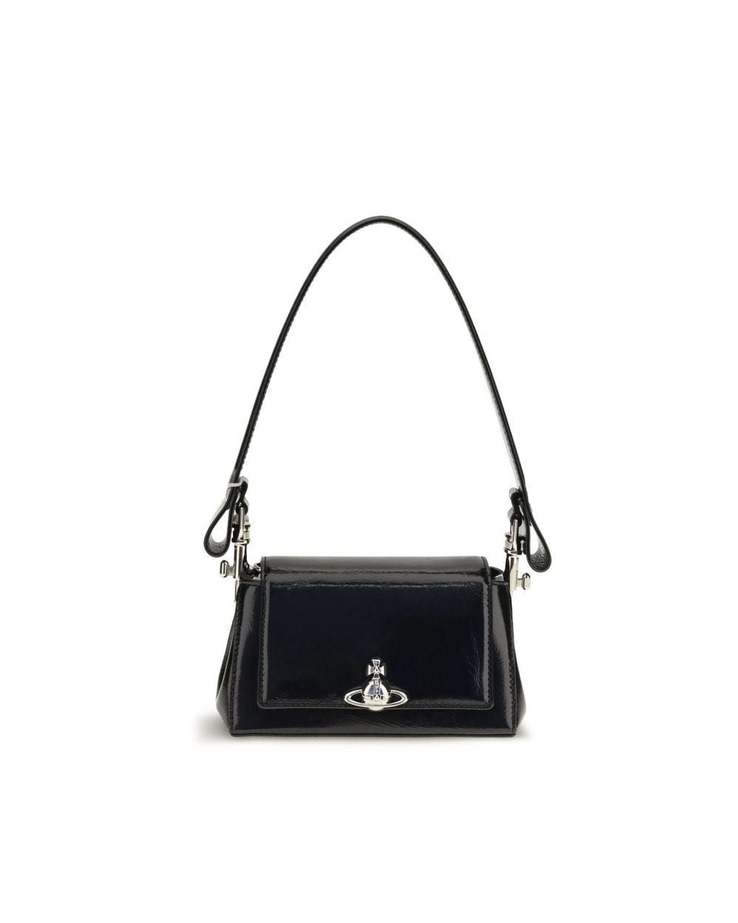 Vivienne Westwood Black Calf Leather Bos Taurus Shoulder Bag