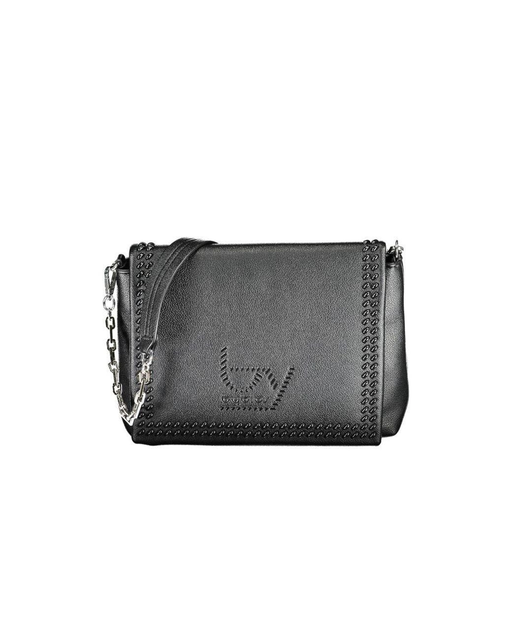 Byblos Gray Black Polyurethane 's Shoulder Bag