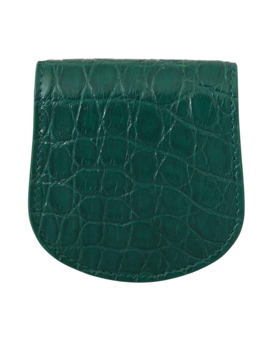Dolce & Gabbana Green Exotic Skins Condom Case Holder Wallet for men
