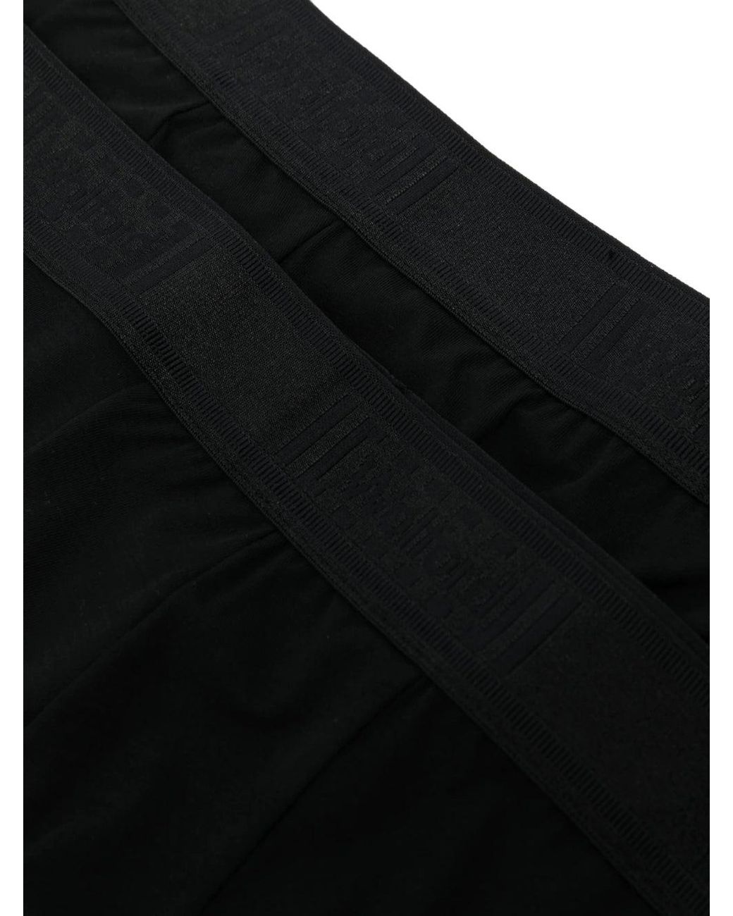 Wolford Black Logo-Waistband Briefs Set for men