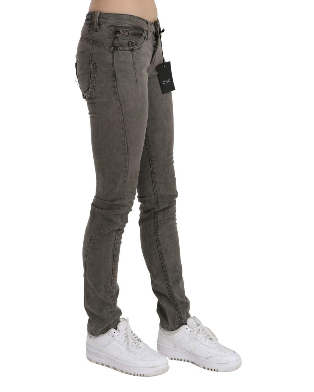 CoSTUME NATIONAL Black Low Waist Skinny Denim Cotton Jeans