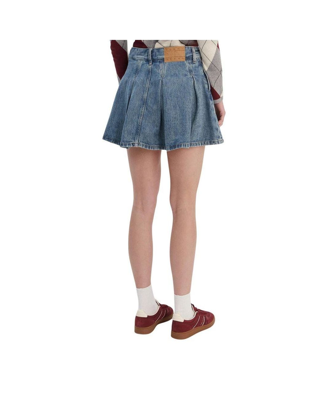 Tommy Hilfiger Blue Recycled Cotton Mini Skirt