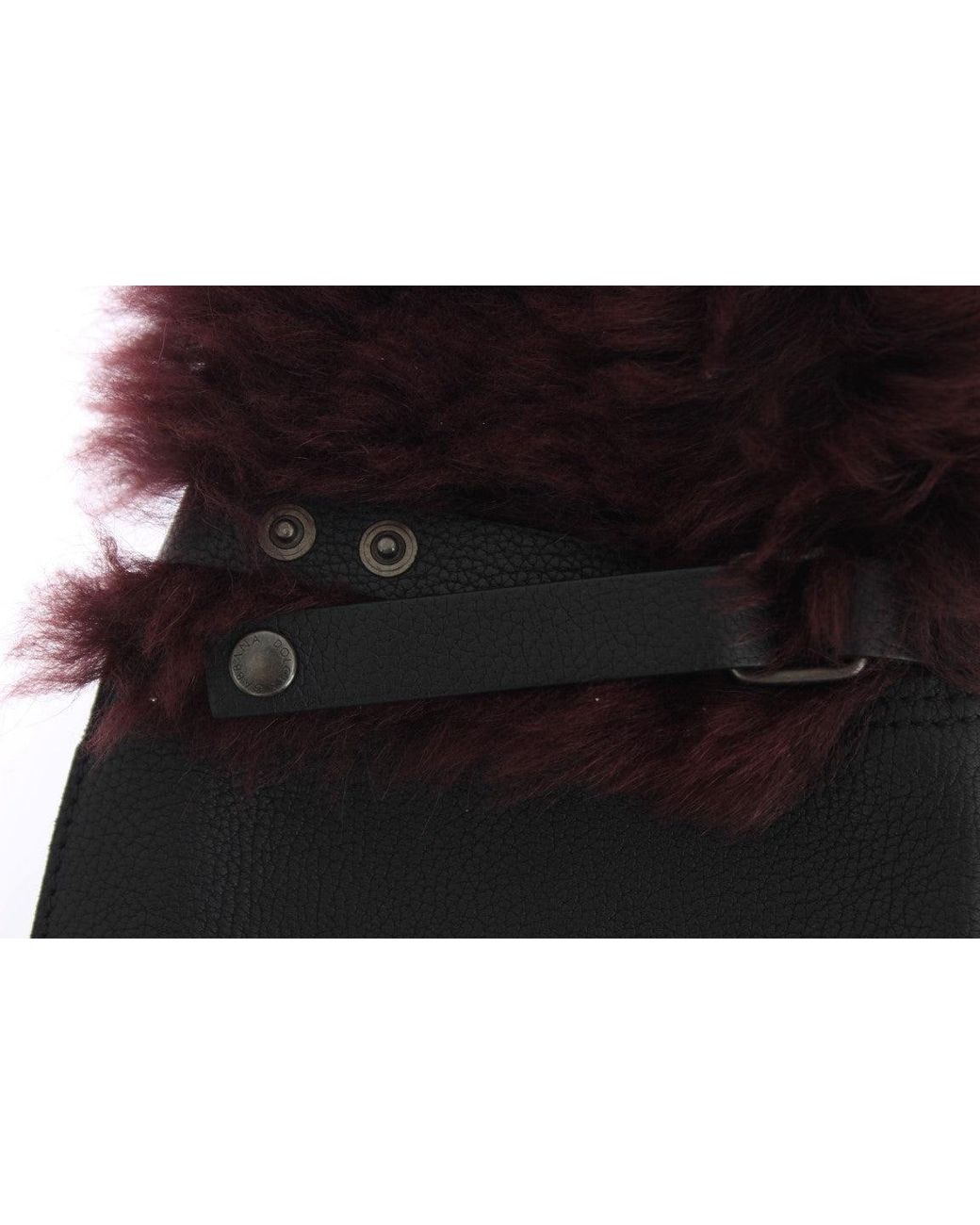 Dolce & Gabbana Black Leather Shearling Gloves for men
