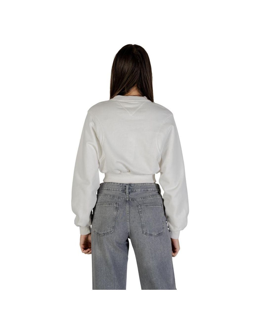 Tommy Hilfiger Gray Cream Recycled Cotton Sweatshirt