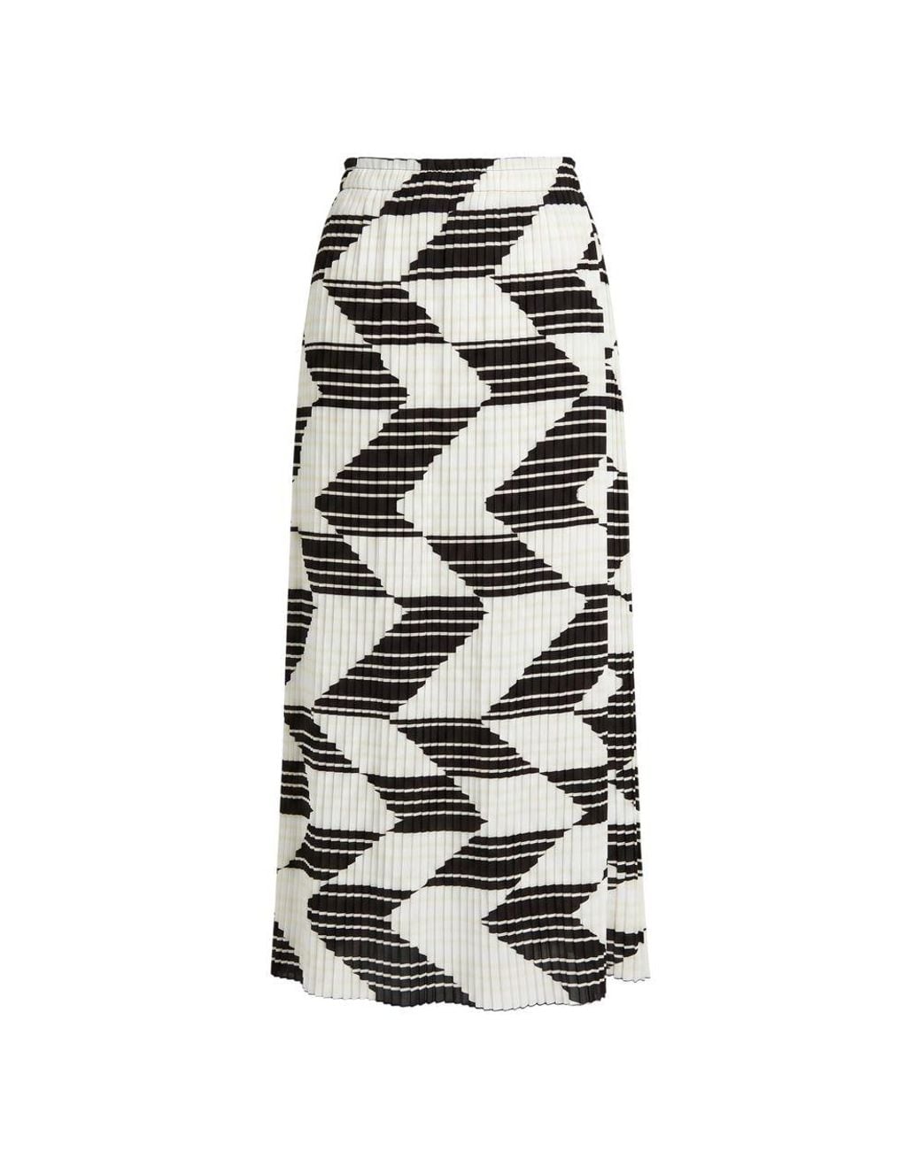 Trussardi Black White Polyester Skirt