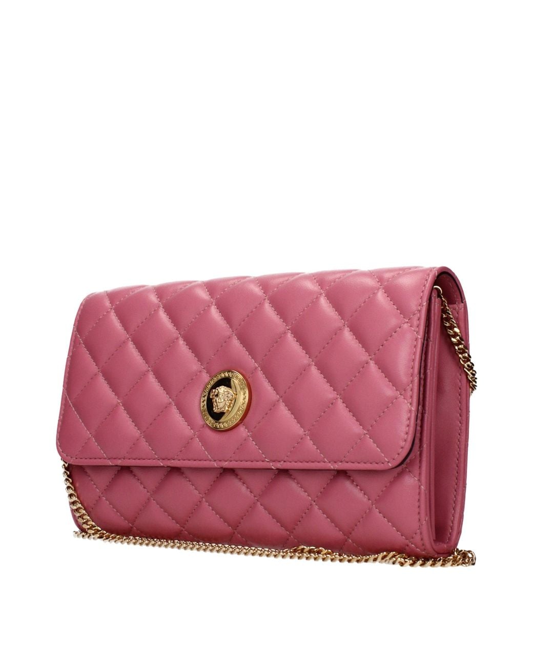 Versace Pink Leather Clutch Bag
