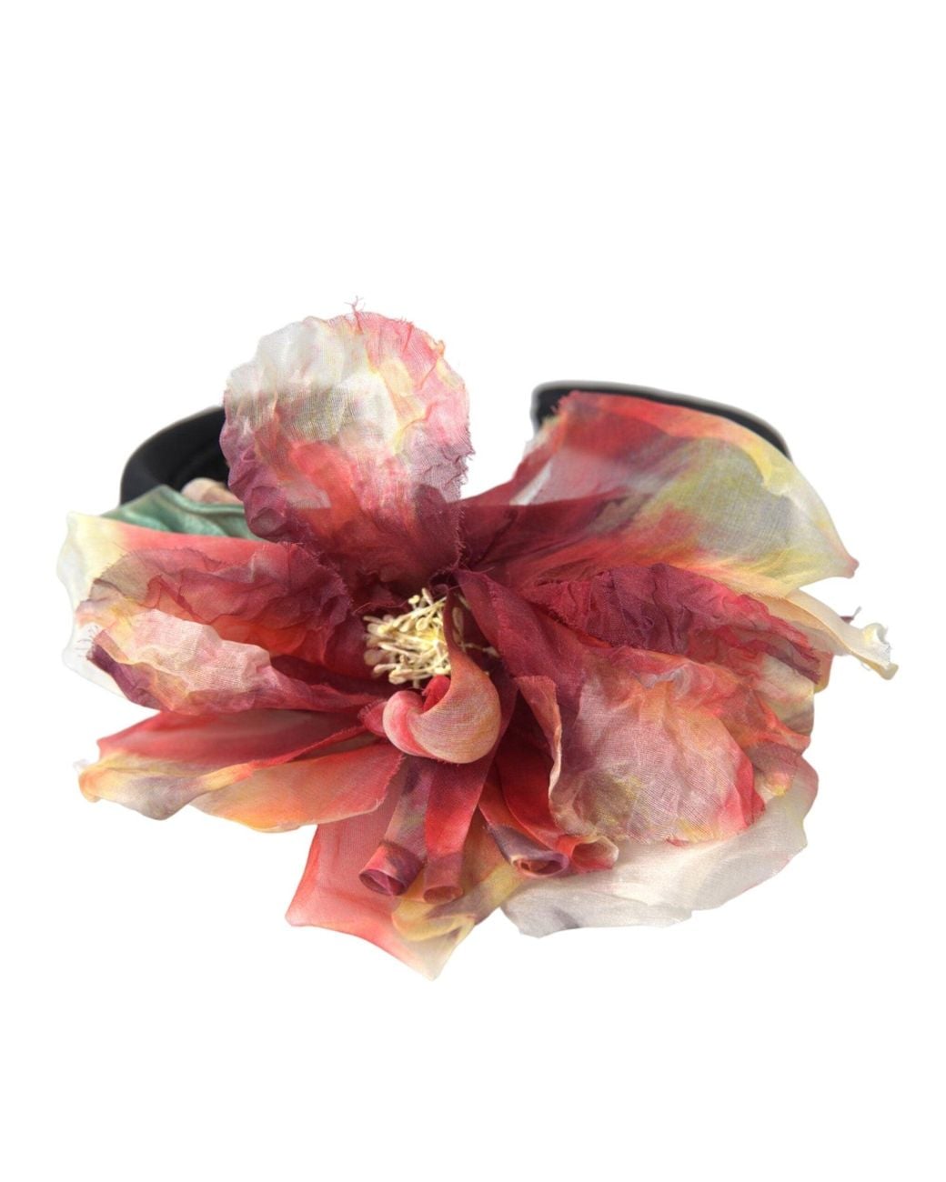 Dolce & Gabbana White Rose Silk Floral Tiara Hairband Diadem