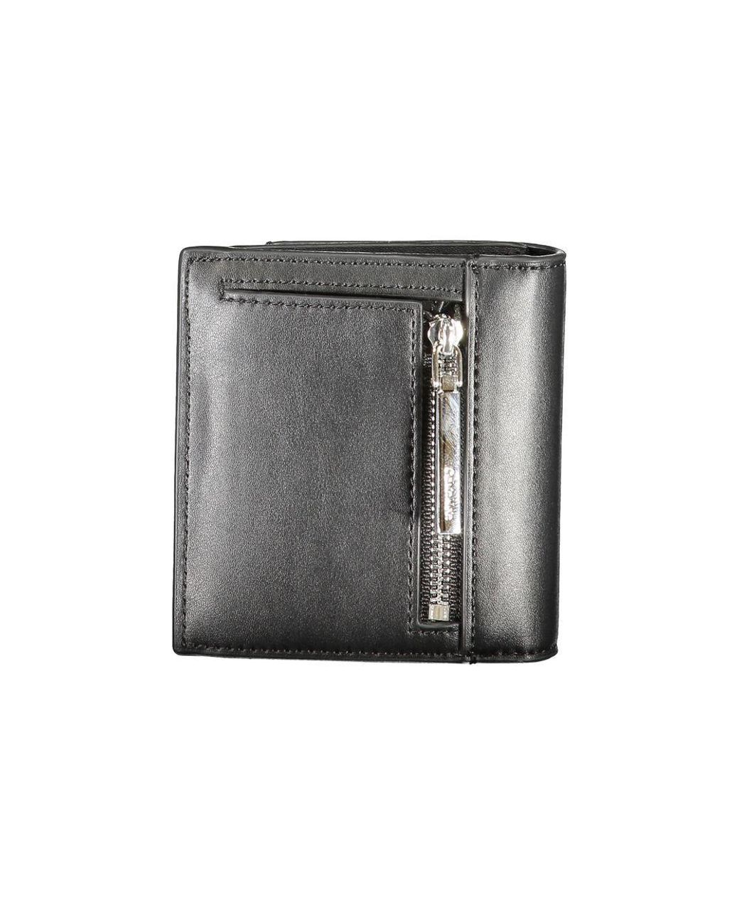 Calvin Klein Gray Black Polyurethane Wallet