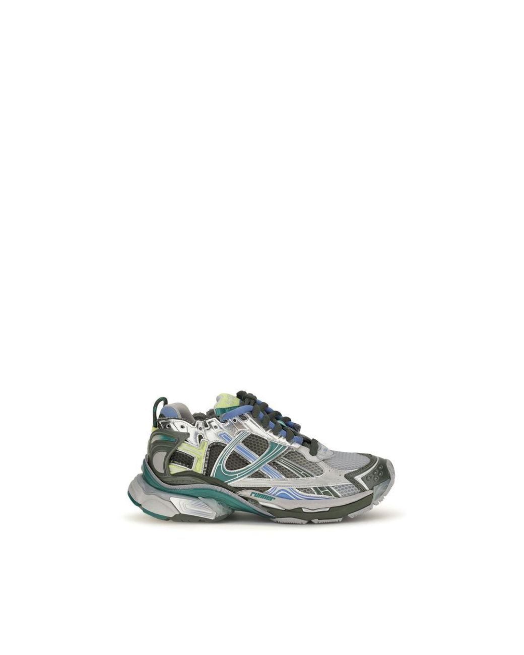 Balenciaga Blue Multicolor Polyester Athletic Sneakers for men