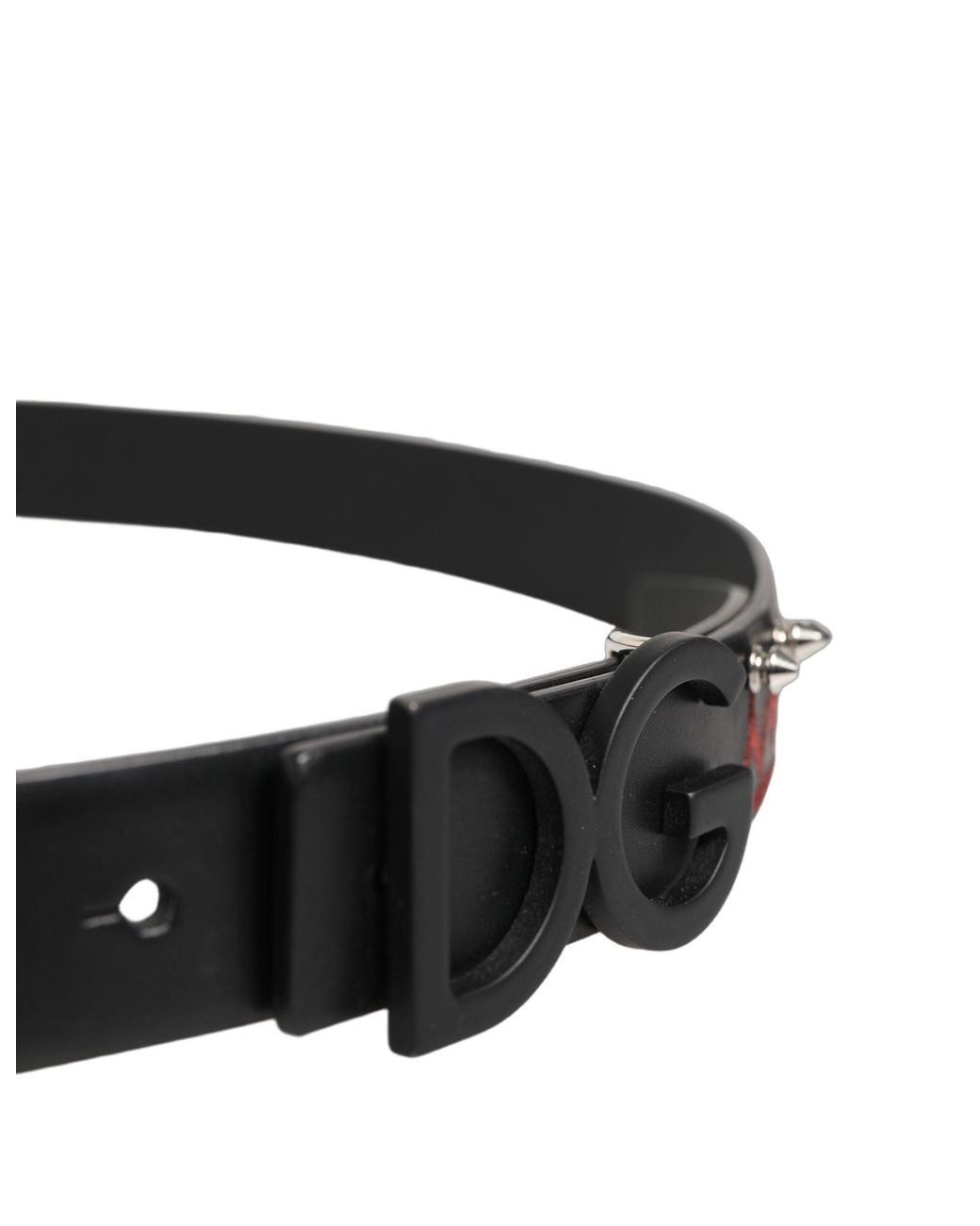 Dolce & Gabbana Black Leather Prince Crown Logo Buckle Belt for men