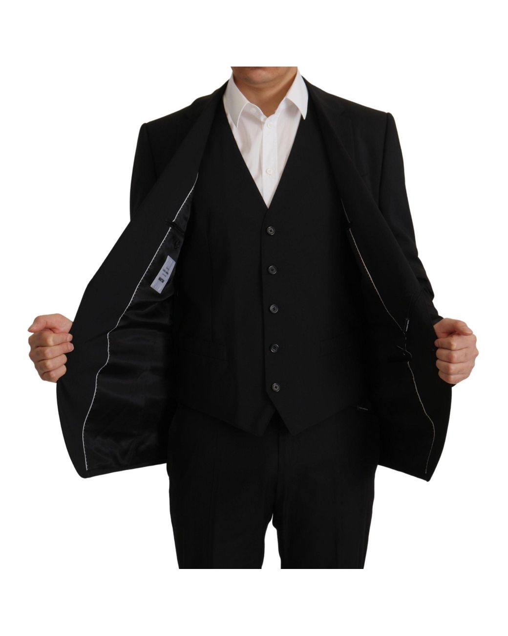 Dolce & Gabbana Black Jacket Vest 2 Piece Martini Blazer for men