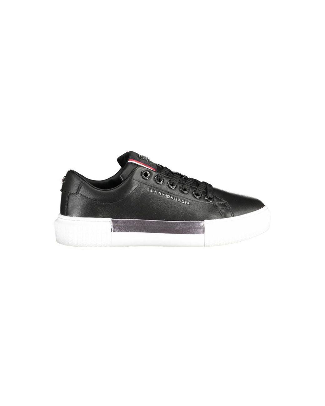 Tommy Hilfiger Black Leather Sneaker