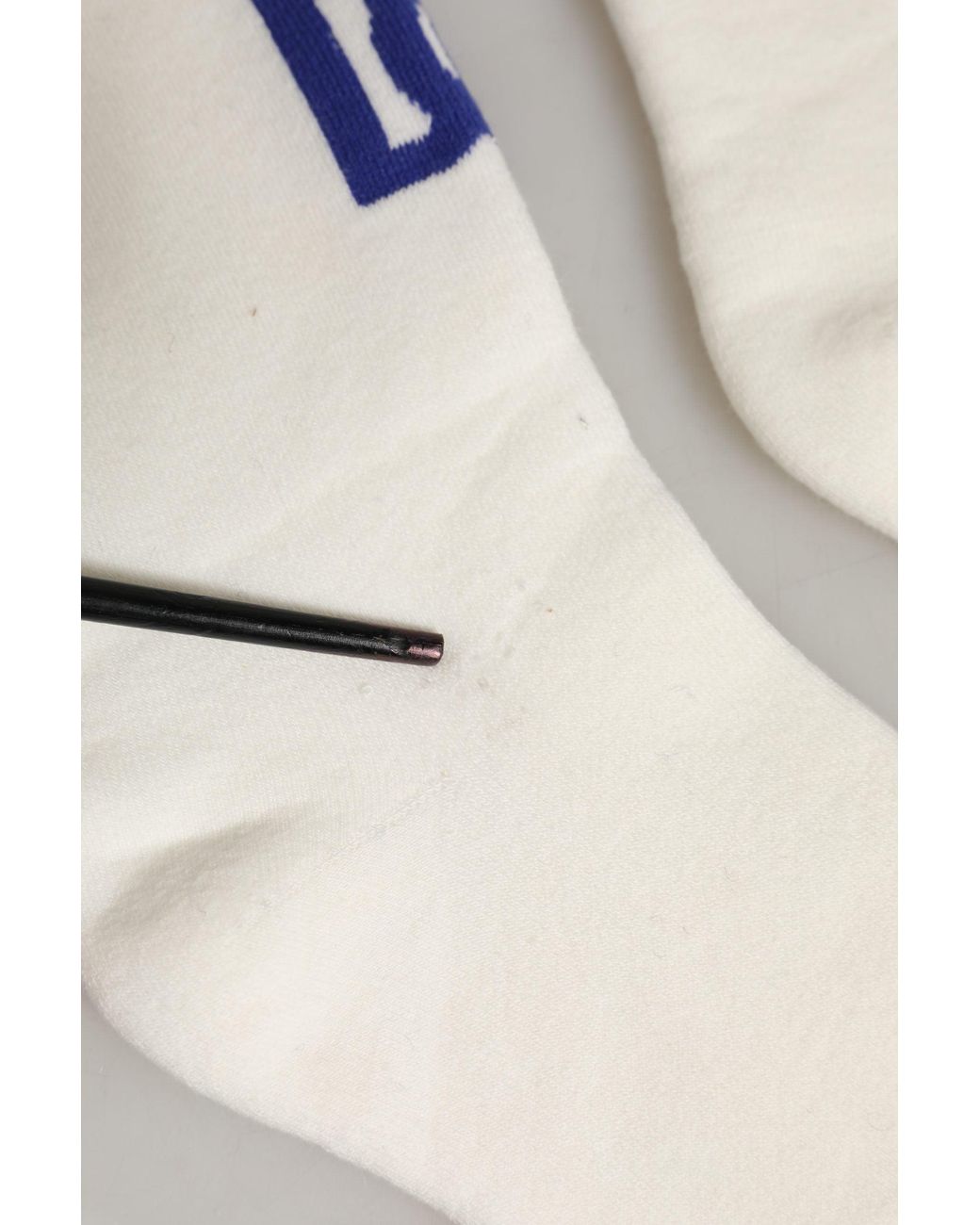 Dolce & Gabbana White Blue Cotton Logo Calf Accessory Socks