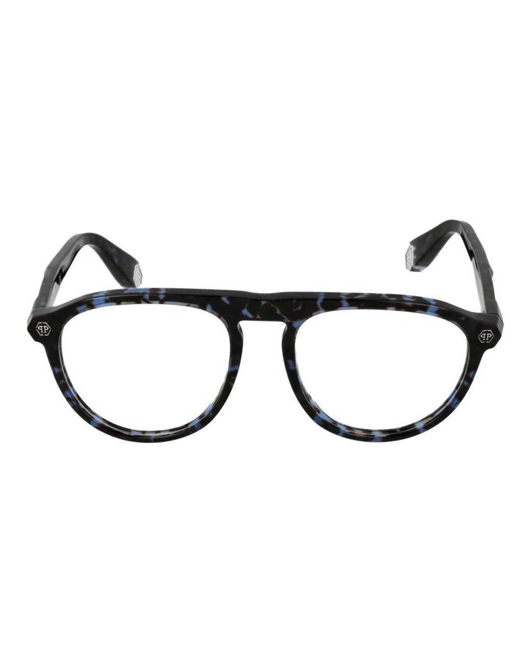 Philipp Plein Black Blue Cellulose Acetate Glasses (frames) for men
