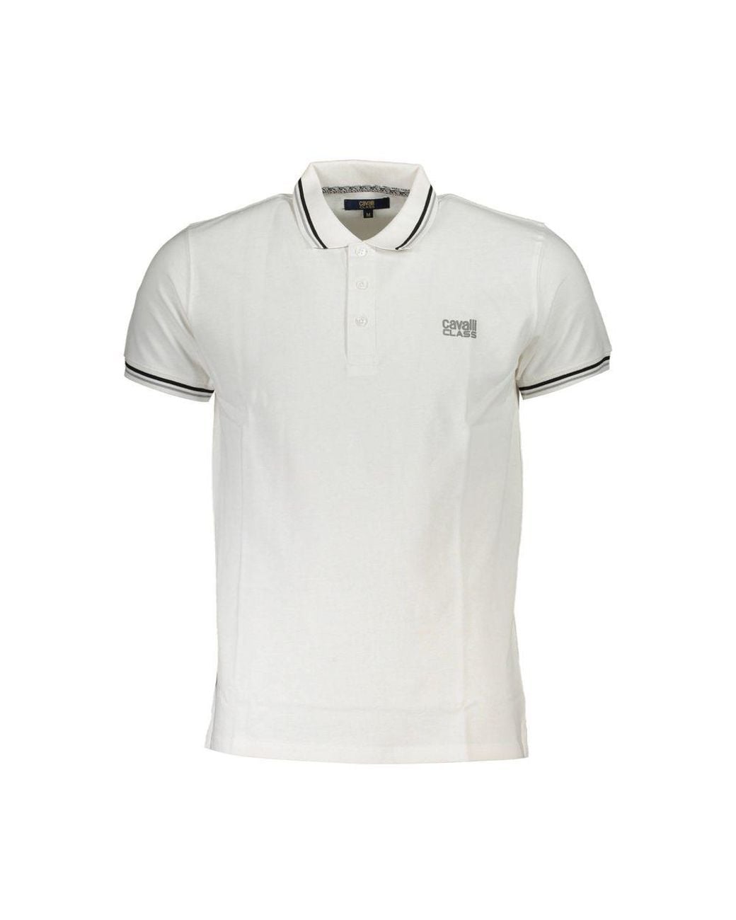 Roberto Cavalli White Cotton Polo Shirt for men