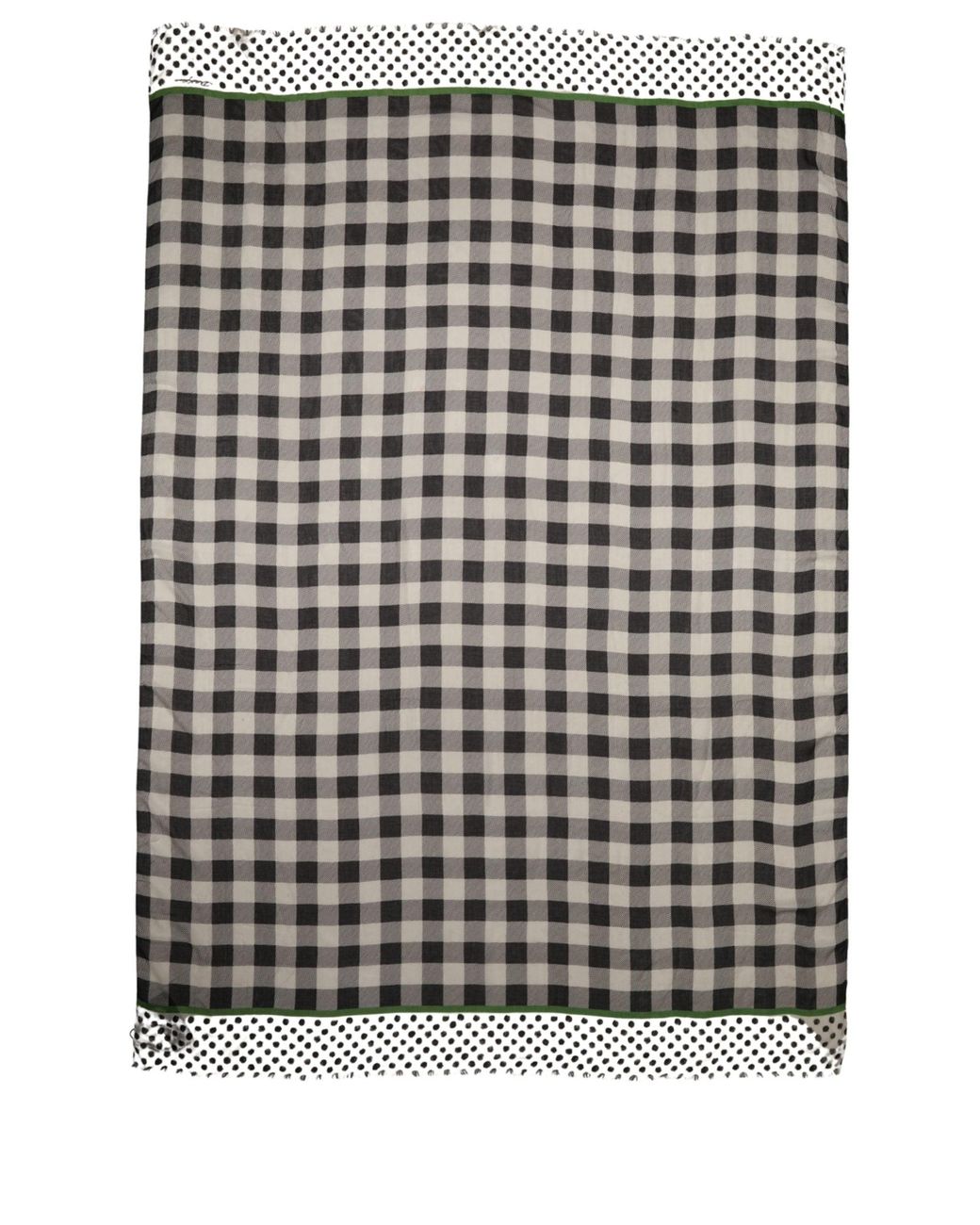 Dolce & Gabbana Gray Black White Napoli Modal Check Shawl Scarf