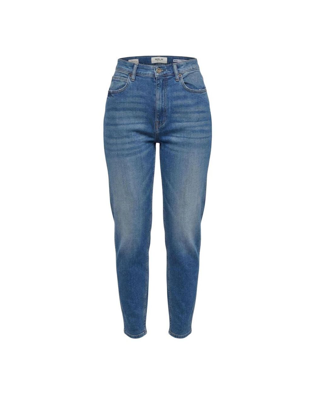 Replay Blue Cotton Relaxed Fit Jeans