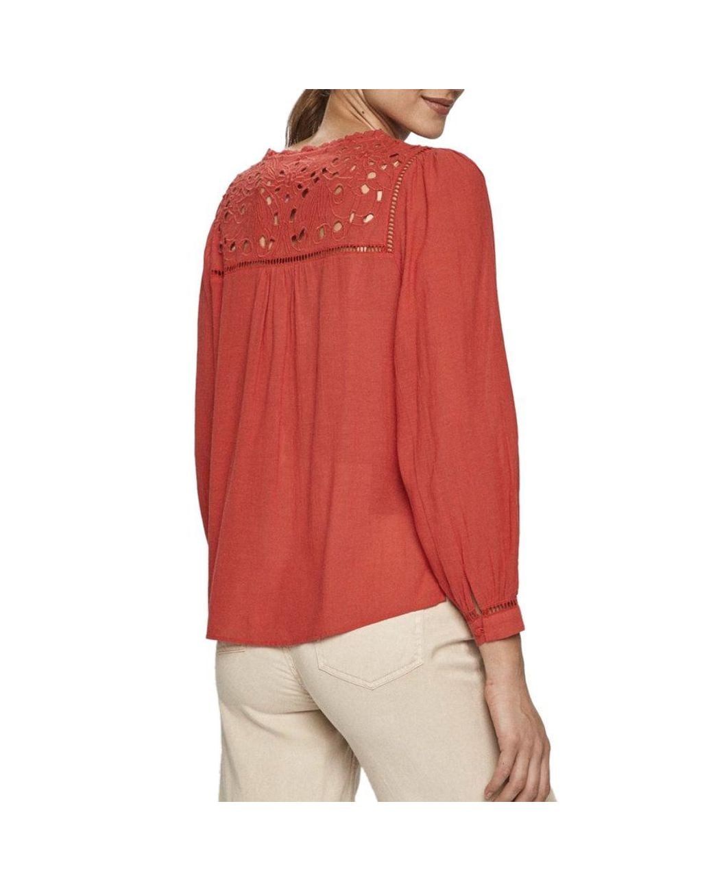 Pepe Jeans Red Multicolor Viscose Shirt