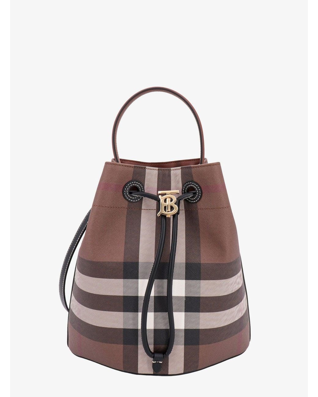 Burberry Leather Bucket Bags in Brown | Lyst
