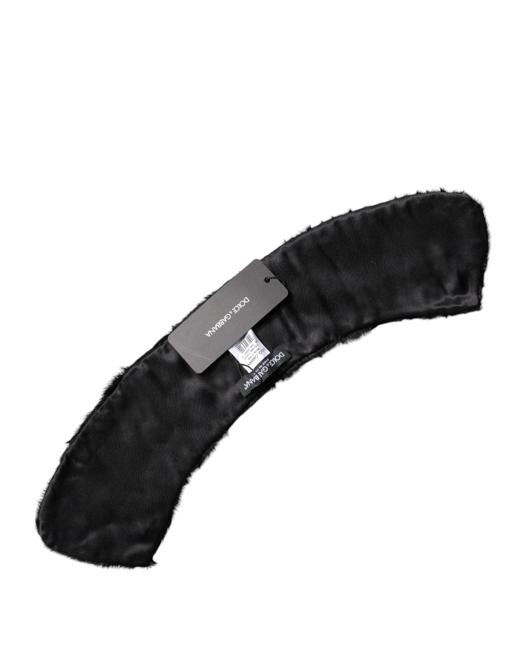 Dolce & Gabbana Black Lamb Fur Collar Neck Wrap Scarf