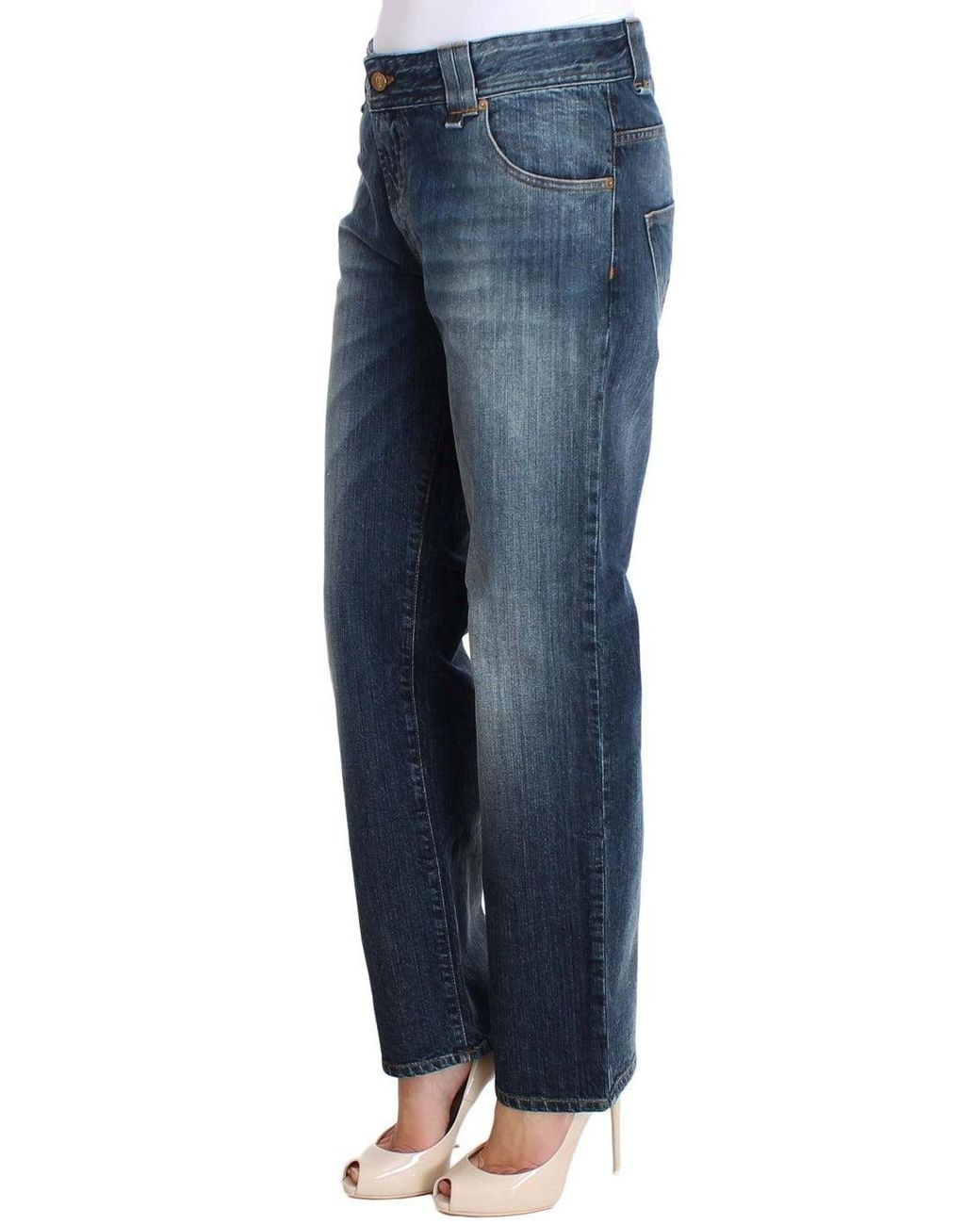 John Galliano Blue Wash Relaxed Fit Cotton Stretch Denim Jeans