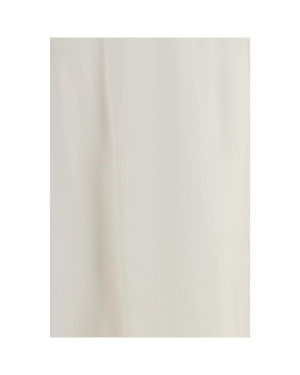 Brunello Cucinelli White Beige Wool Oves Aries Midi Skirt