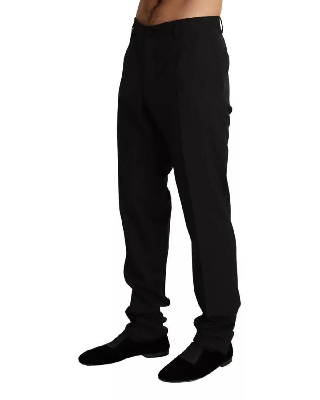 Dolce & Gabbana Black Elegant Skinny Dress Trousers for men