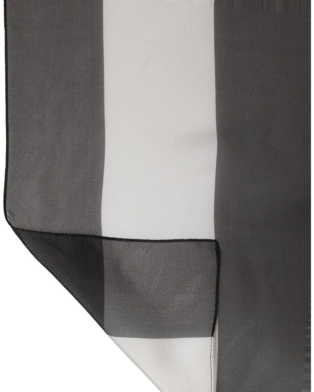 Dolce & Gabbana Black White Stripe Silk Shawl Stole Scarf