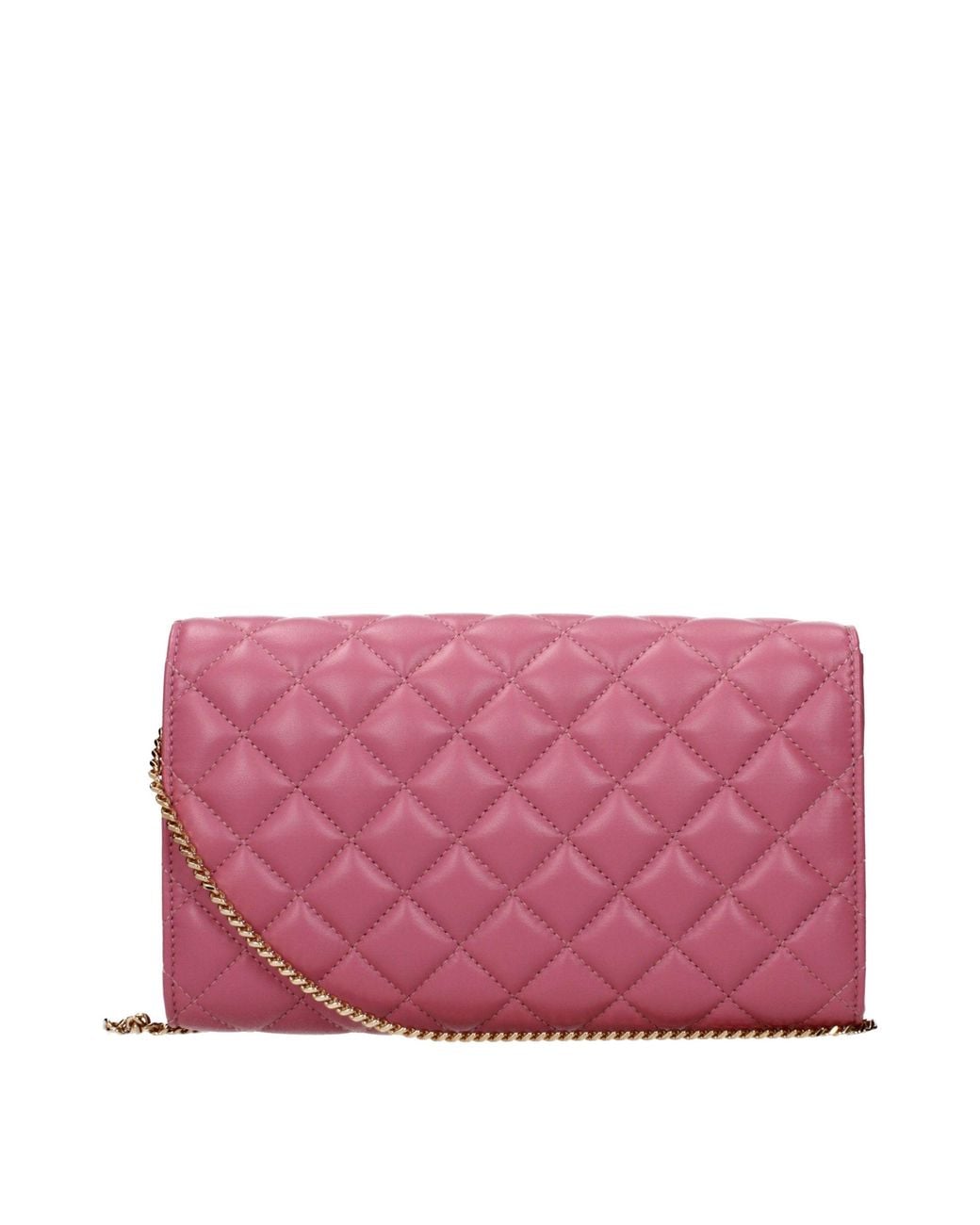 Versace Pink Leather Clutch Bag