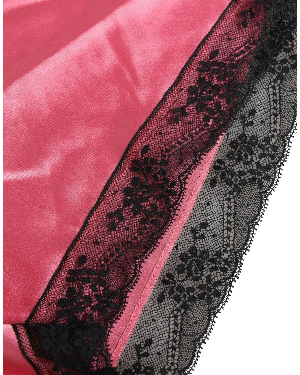 Dolce & Gabbana Pink Silk Satin Lace Trim Pajama Shorts Sleepwear Cotton Elastane Nylon