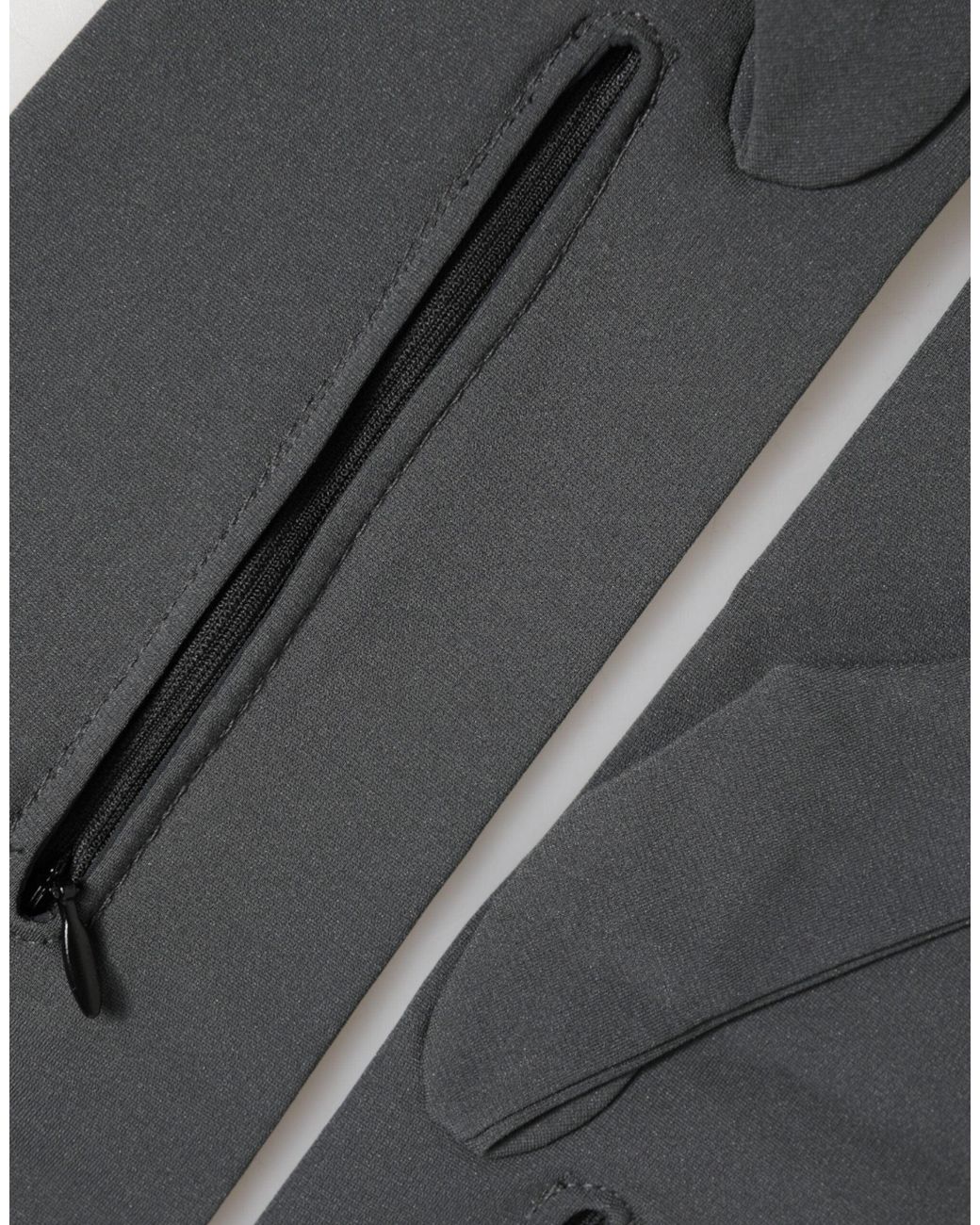 Dolce & Gabbana Dark Gray Viscose Elbow Length Mitten Men Gloves for men