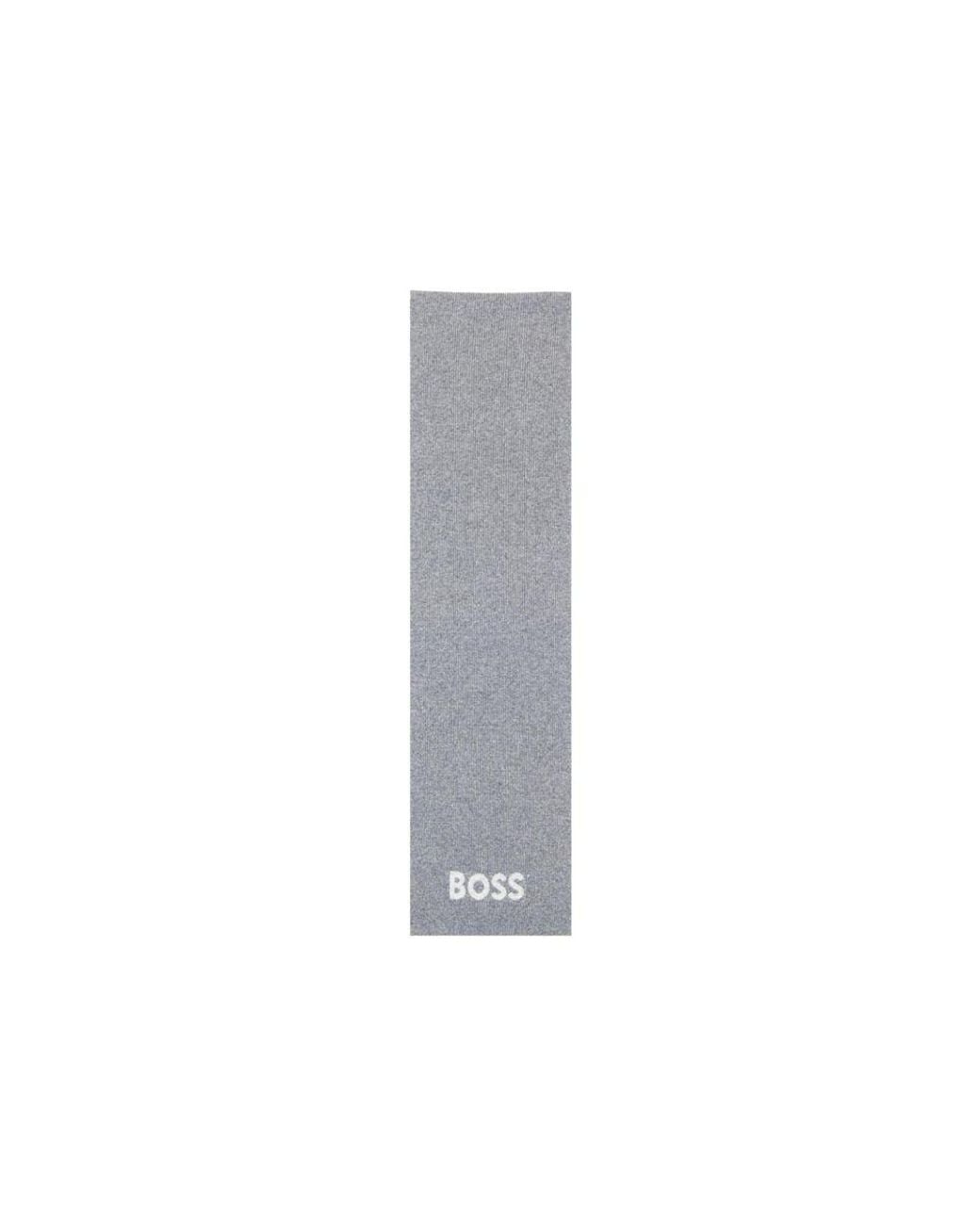 Boss Gray Polyacrylic Scarf for men