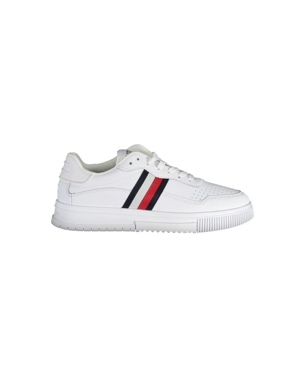 Tommy Hilfiger White Classic Sneakers With Embroidery Detail for men