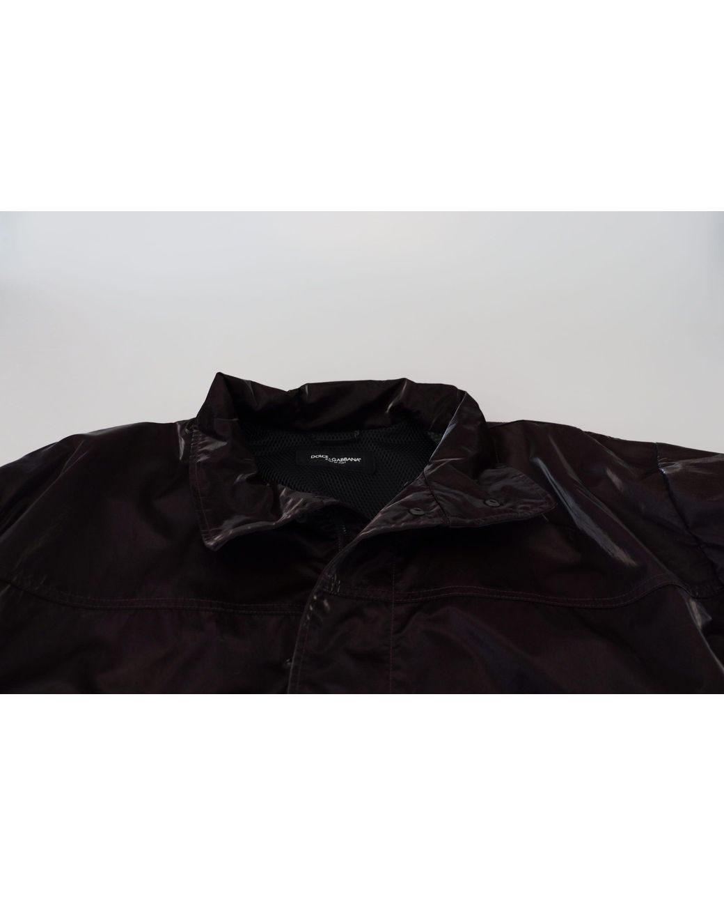 Dolce & Gabbana Black Bordeaux Nylon Collaredcoat Jacket for men